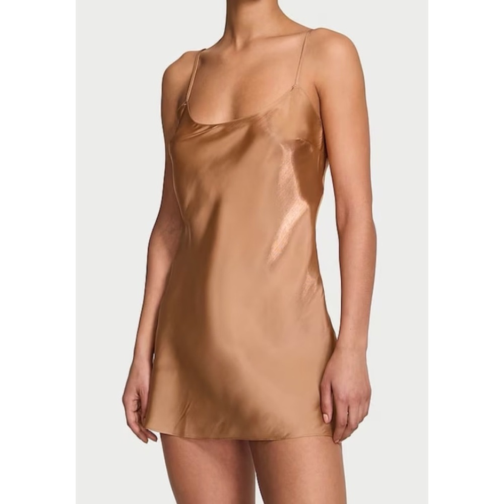Victoria's Secret Organza Mini Slip Dress Toffee